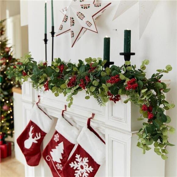 6FT Christmas 144 Branch Tips Cedar Garlands, Anna's Whimsy Artificial Pine - Picture 1 of 7